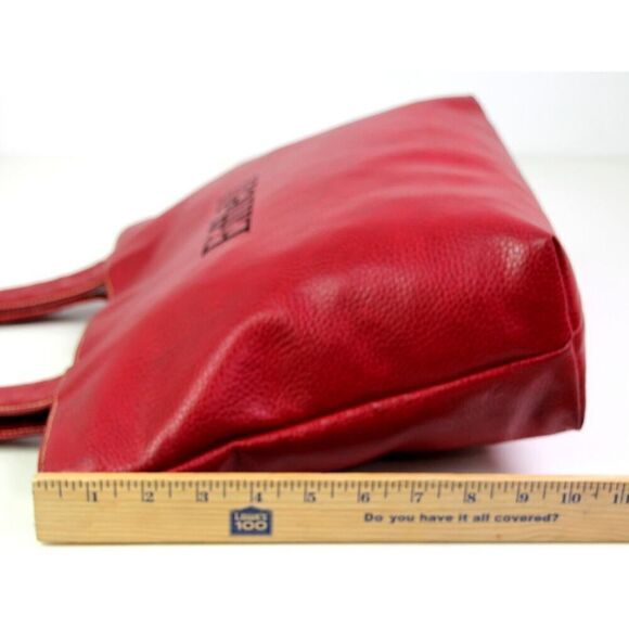 ROOMY La Tour Eiffel RED GENUINE LEATHER LOGO SHOULDER BAG HANDBAG TOTE PURSE - Picture 13 of 14